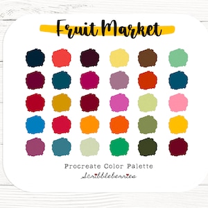 Fruit Market Procreate Color Palette: 30 Rich Color Swatches