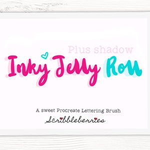 Inky Jelly Roll Shadow Lettering Procreate Brush, Procreate Micron Brushes, procreate color palettes, Fineliner brushes, procreate brush