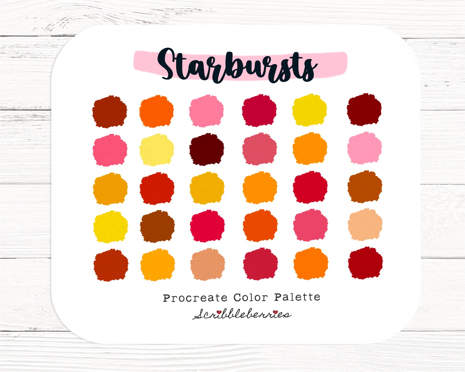 Starbursts Procreate Color Palette Colorful Palette Color Etsy