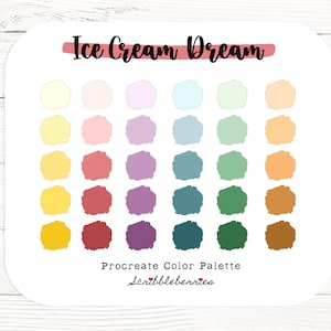 Ice Cream Dream Procreate Color Palette: 30 Rich Colors (Digital Download)