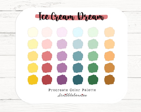 Ice Cream Dream, Procreate Color Palette, Color Swatches, Color
