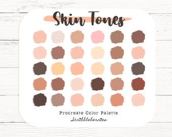 Skin Tones Procreate Color Palette: 30 Rich Colors (Digital Download)