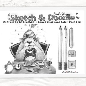 Procreate Pencil Brush Kit: Sketch & Doodle Brushes, Charcoal Palette (Digital Download)