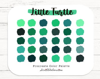 Little Turtle Procreate Color Palette: 30 Earthy Colors (.swatch File)