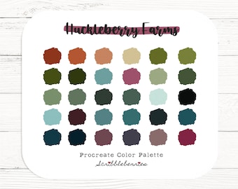 Huckleberry Farms Procreate Color Palette: Rich Natural Tones (Digital Download)
