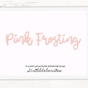 Pink Frosting Lettering Procreate Brushes, Lettering duo, procreate color palettes, Fineliner brushes, procreate brush