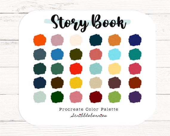 Story Book Procreate Color Palette, Color Palette, Rich Colors, Procreate  Brushes, Procreate, Color Swatches, .swatch file, iPad art, fonts