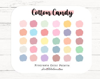 Cotton Candy Procreate Color Palette: 30 Swatches (Digital Download)