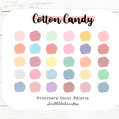 Cotton Candy Procreate Color Palette Color Swatches Color Etsy