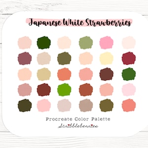 Japanese White Strawberries, Procreate Color Palette, Color Swatches, Color Palette, Ipad Pro, Procreate Brushes