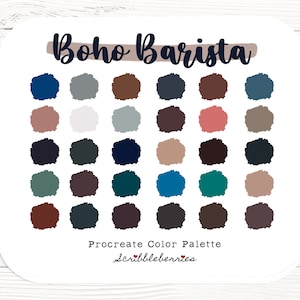 Boho Barista Procreate Color Palette: 30 Earthy Colors (.swatch file)
