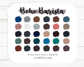 Boho Barista Procreate Color Palette: 30 Earthy Colors (.swatch file)