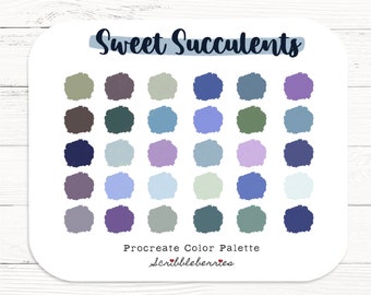Succulent Procreate Color Palette: 30 Earthy Colors (.swatch file)