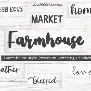 Farmhouse Lettering Procreate Brush Bundle: Rustic Script (Digital Download)