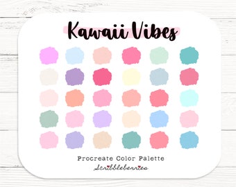 Kawaii Procreate Color Palette: 30 Unique Colors (.swatch file)