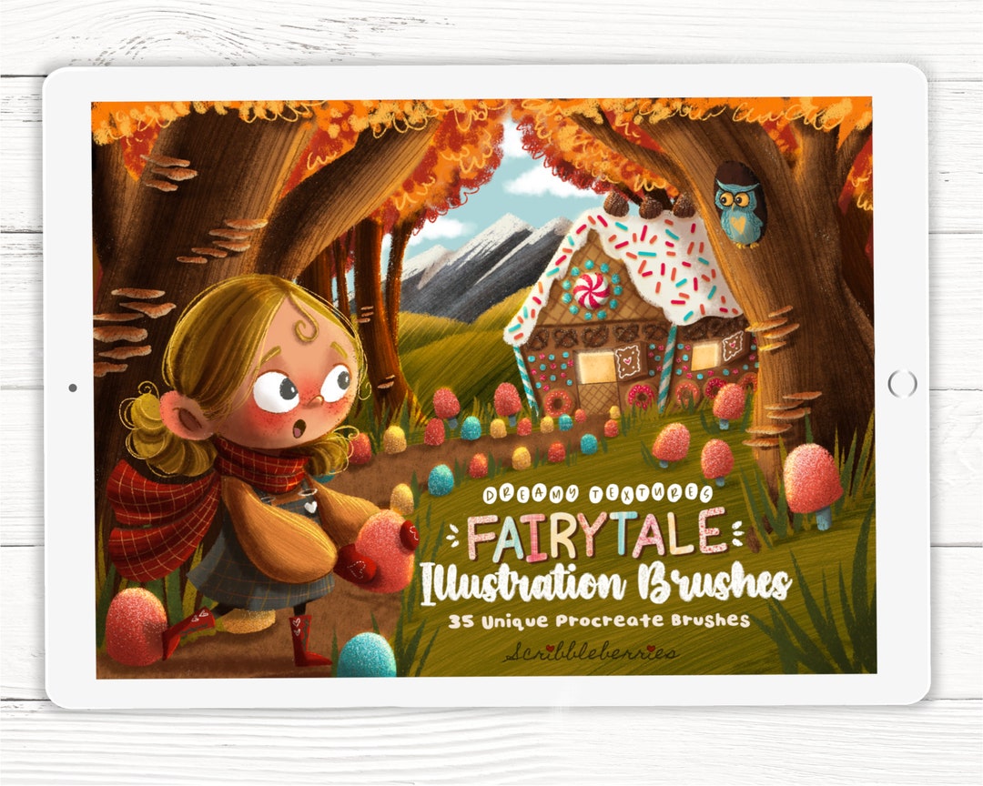 Fairytale Illustration Procreate Brushes: Texture Brush Set - Etsy