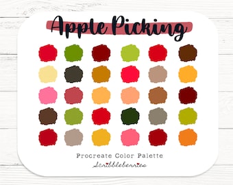 Apple Picking Procreate Color Palette, Colorful palette, Color Palette, Ipad Pro, Procreate Brushes, earthy color palette, procreate