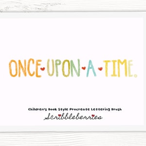 Once Upon a  Time Procreate Lettering Brush, Lettering duo, procreate color palettes, Fineliner brushes, procreate brush