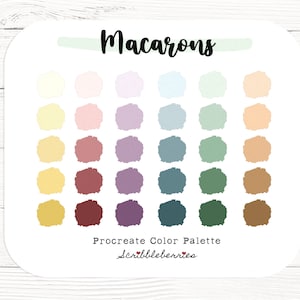 Macarons Color Palette, Procreate Color Palette, Color Swatches, Color Palette, Rich Colors, Procreate Brushes