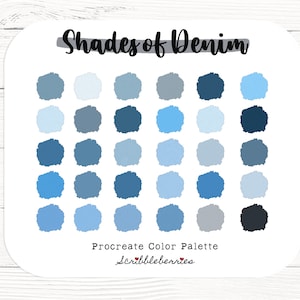 Denim Shades Procreate Color Palette: 30 Rich Swatches