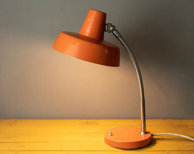 Vintage Orange Desk/Table Lamp made in Hungary 1970s