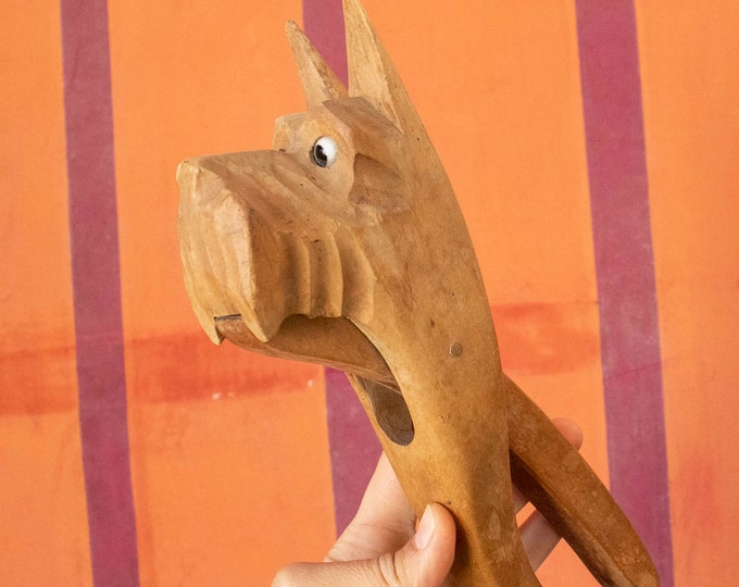 Vintage Handcrafted Wooden Nutcracker Schnauzer