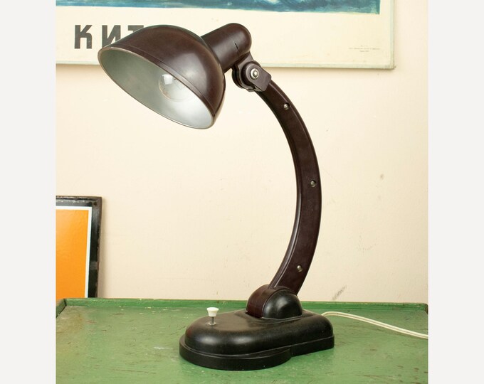 Vintage Soviet Bakelite Table Lamp, 60s Bakelite Desk Lamp