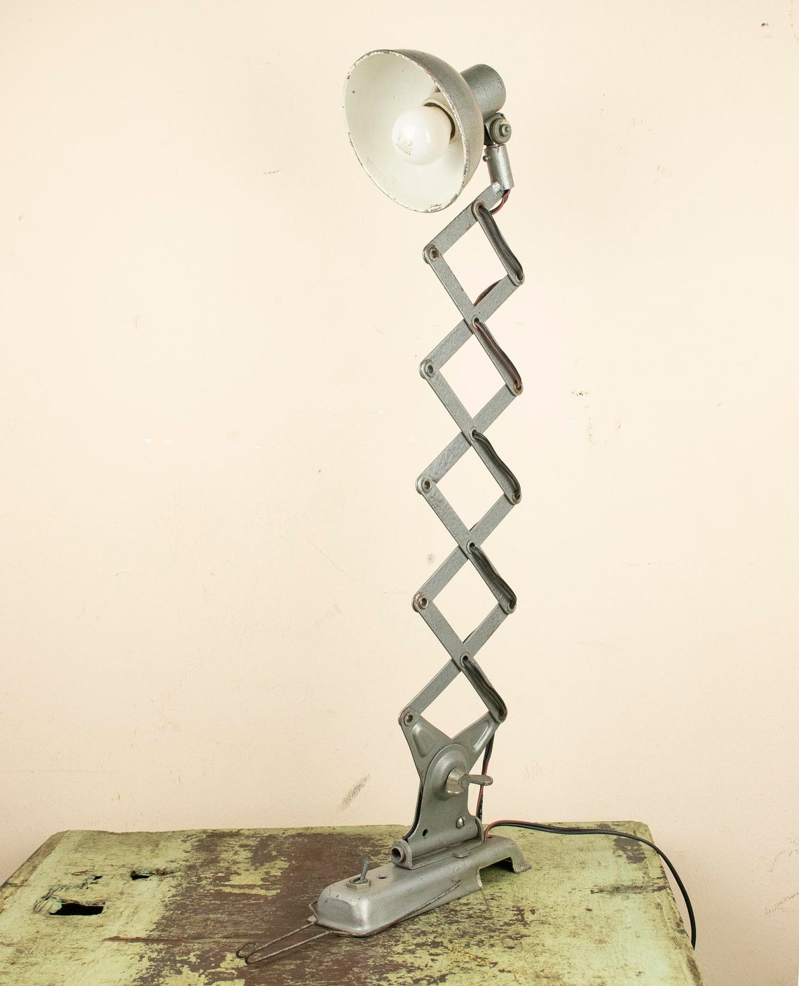 Vintage Scissor Lamp Industrial Adjustable Lamp Etsy