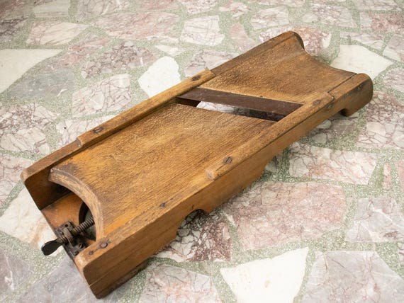 Vintage Wooden Cutting Tool, Primitive Slicer