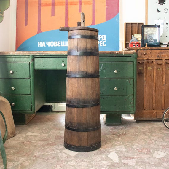 Large Vintage Wooden Butter Churn