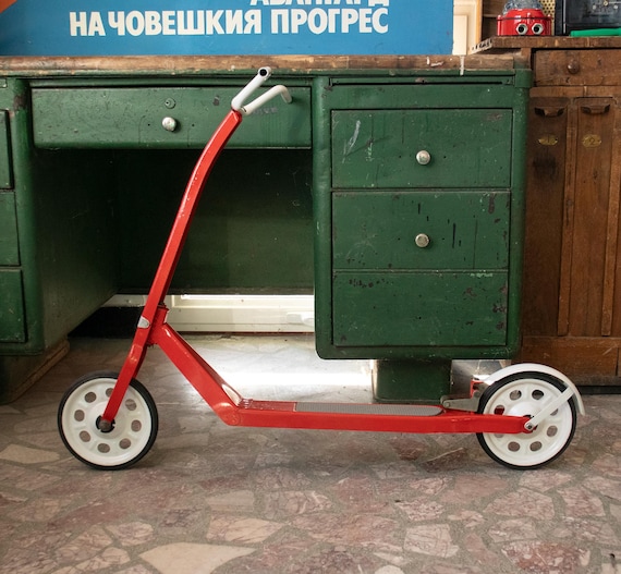 Red Vintage Push Scooter 1960s