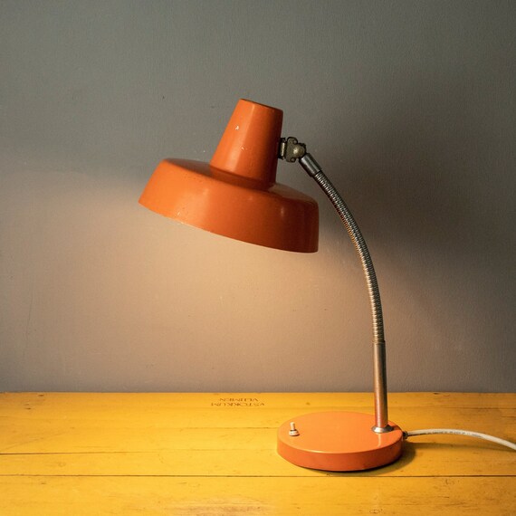 Vintage Orange Desk/Table Lamp made in Hungary 1970s