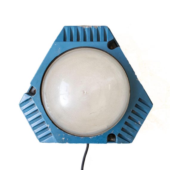 Vintage USSR Blue Boat Lamp by BAPTA