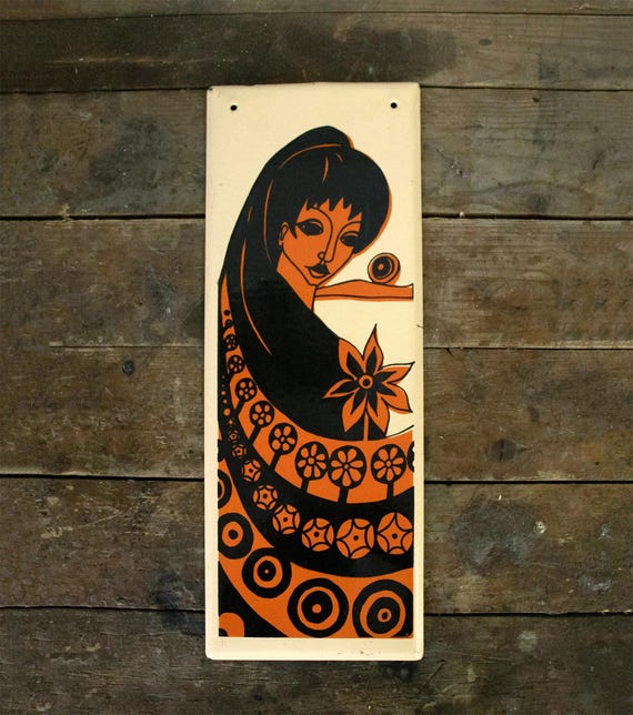 Vintage Decorational Hungarian Enamel Sign