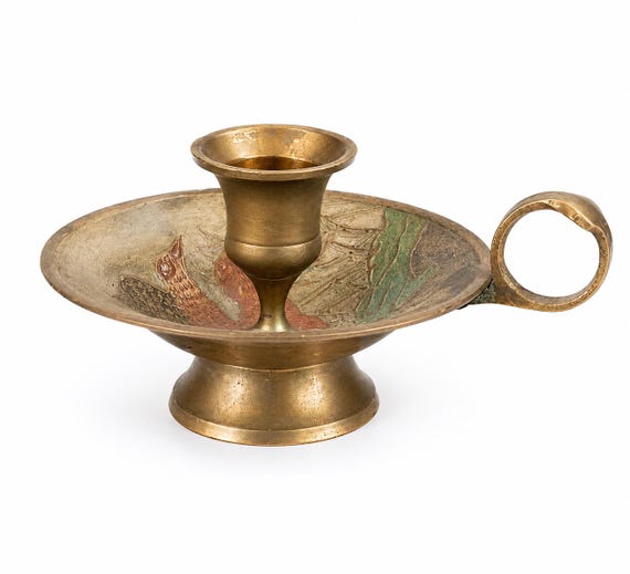 Vintage Indian Brass Candle Holder