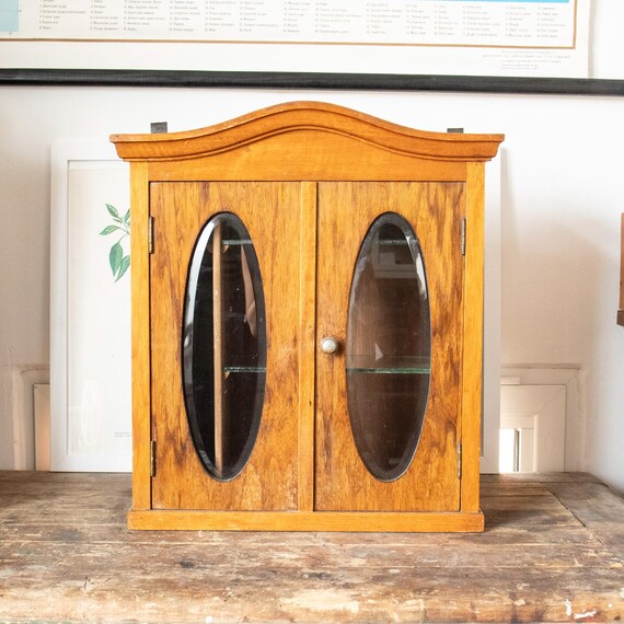 Vintage Wooden Vitrine Cabinet