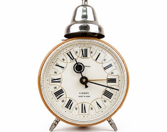 Vintage Jantar Mechanical Alarm Clock, USSR Wind-up Clock