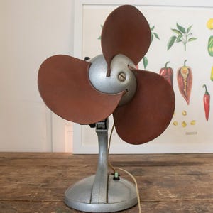 1970s USSR Metal Fan Turning Head & Rubber Blades