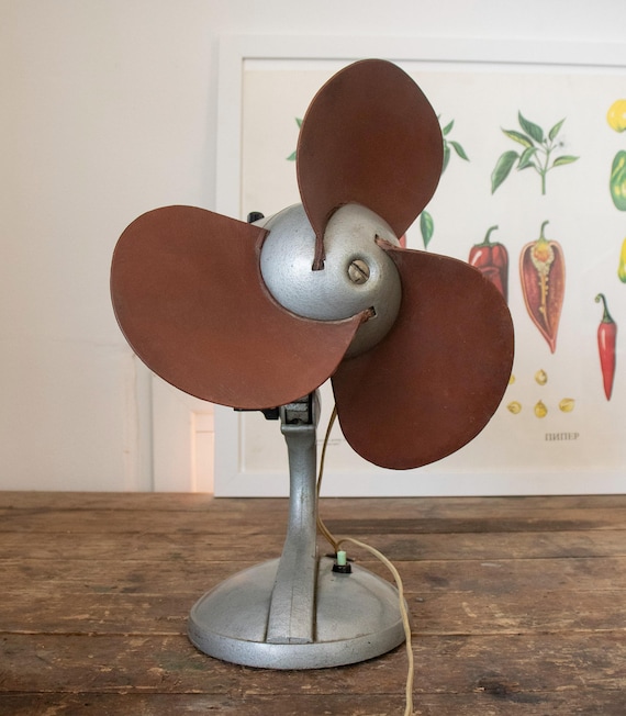 1970s USSR Metal Fan Turning Head & Rubber Blades