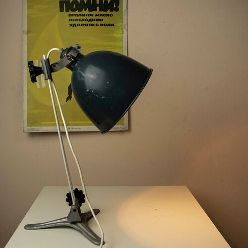 Vintage Industrial Table Lamp, Adjustable Workbench shops Lamp