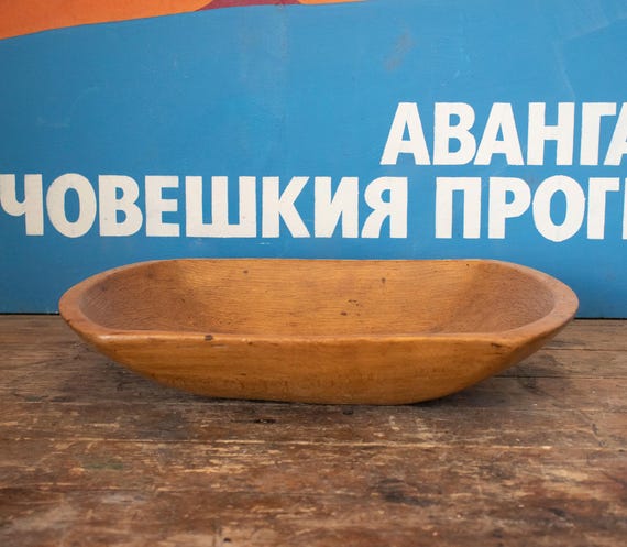 Small Vintage Wooden Dough Bowl