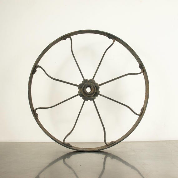 Vintage Industrial Machine Wheel, Cast Iron Factory Wheel