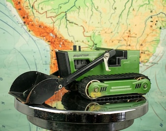 Vintage Bulgarian Metal Bulldozer Toy 1970s