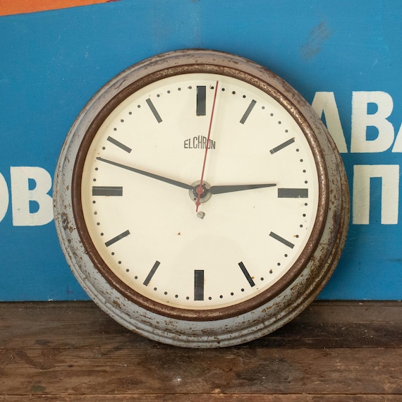 Vintage Industrial Wall Clock ELCHRON