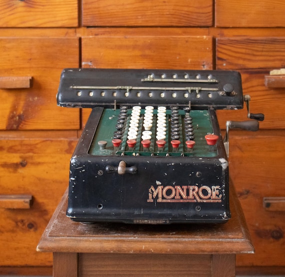 Vintage Monroe Mechanical Calculator – Antique Adding Machine – Industrial Office Machine – c. 1930s–1940s