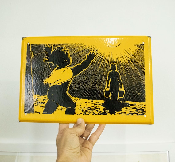 Vintage Hungarian Enamel Sign