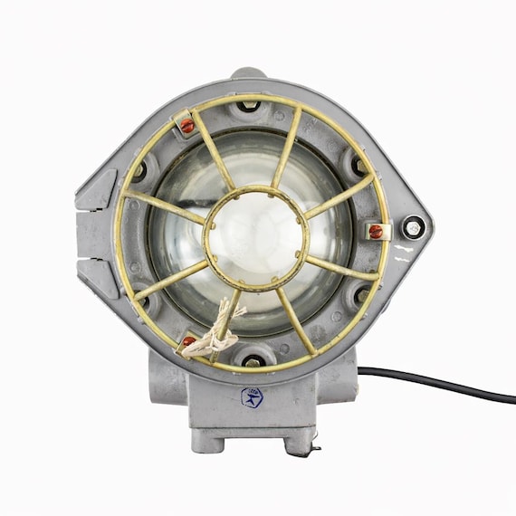 Heavy Vintage Explosion-proof USSR Ship Wall Lamp