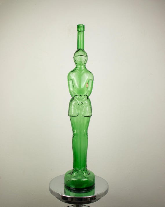 Vintage Large 1970s Chianti Spinelli Italian Wine Bottle Knight Shape
