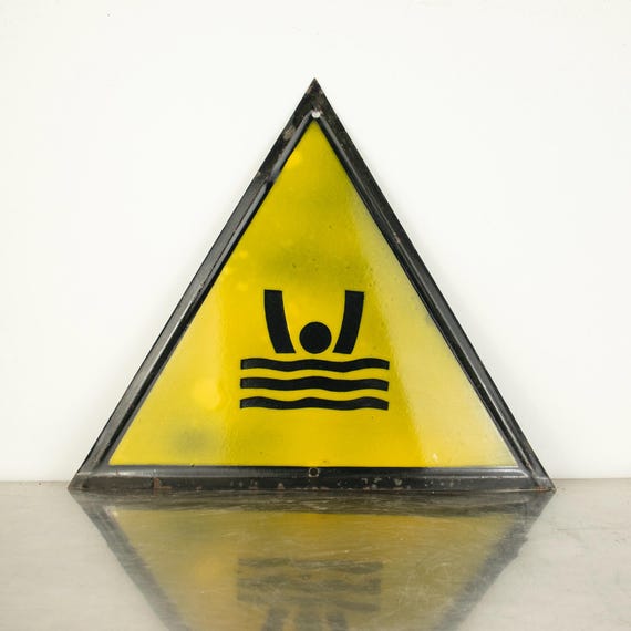Vintage Bulgarian Communist Era Enamel Safety Sign