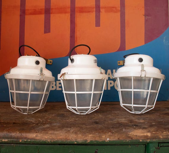 Industrial Water-proof Lamp made in Czechoslovakia